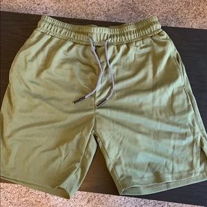 Army green workout shorts